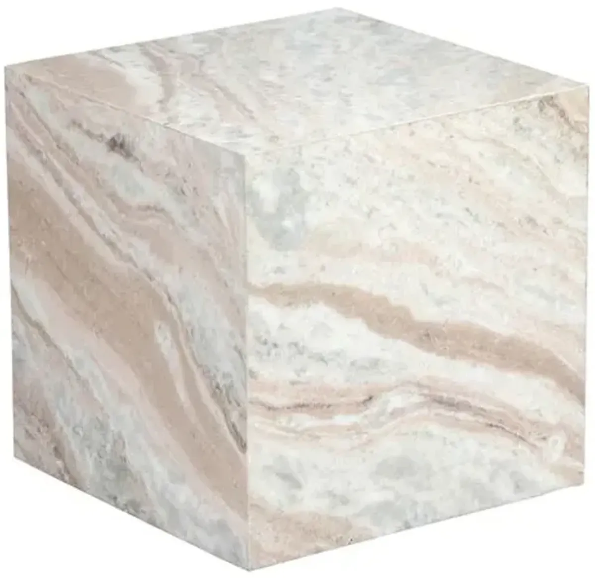 Liam Marble Side Table - Natural - Multi