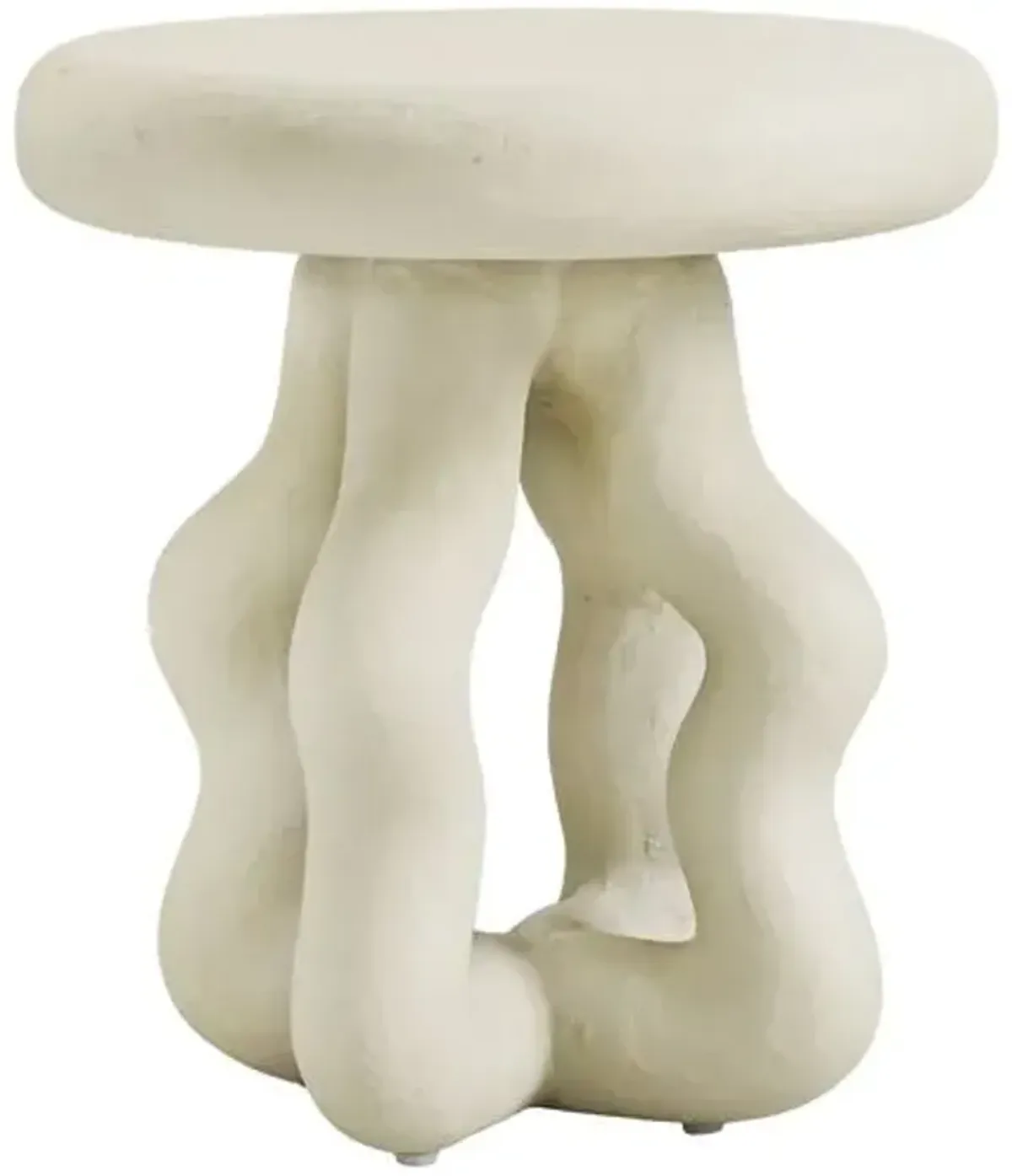 Finley Indoor/Outdoor Side Table - Textured Cream - White
