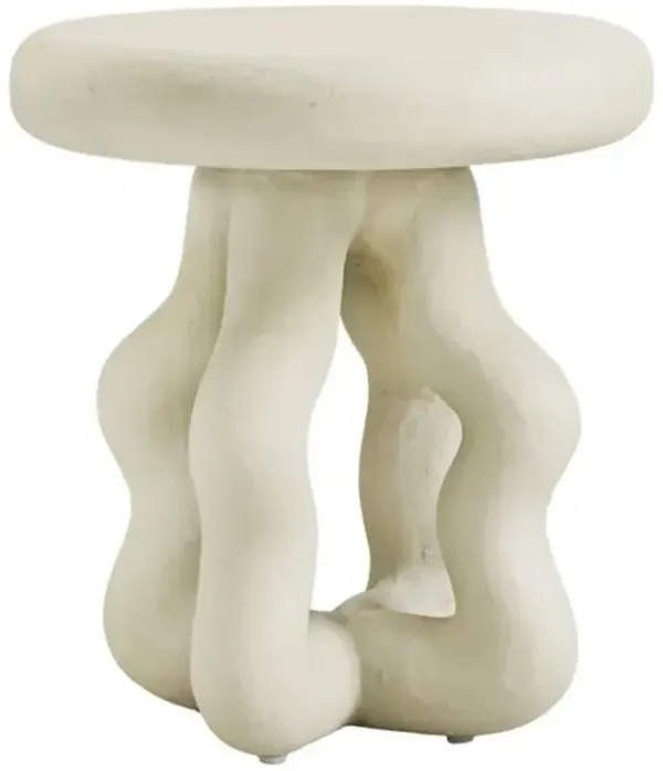 Finley Indoor/Outdoor Side Table - Textured Cream - White