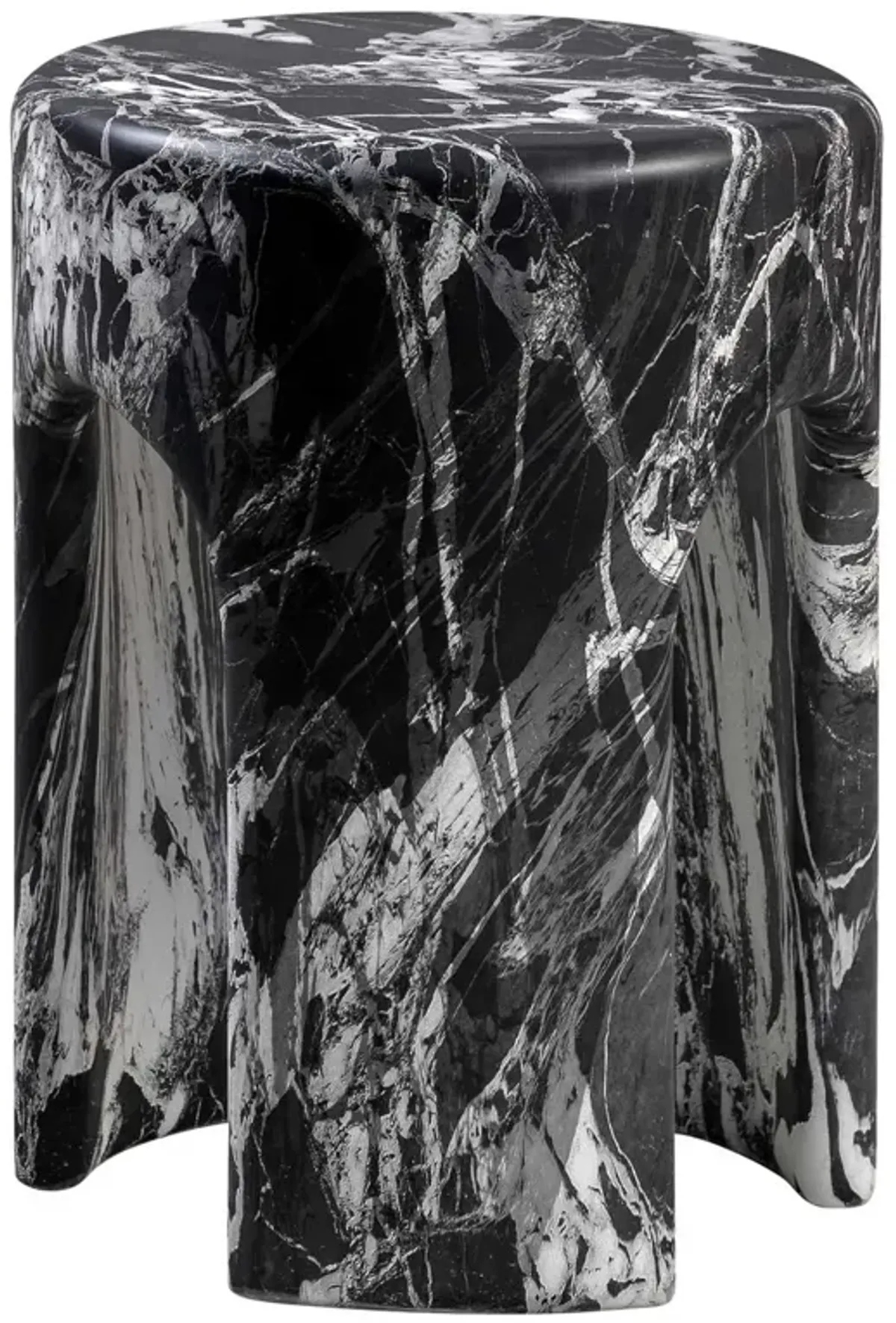 Briar Concrete Side Table, Black Marble