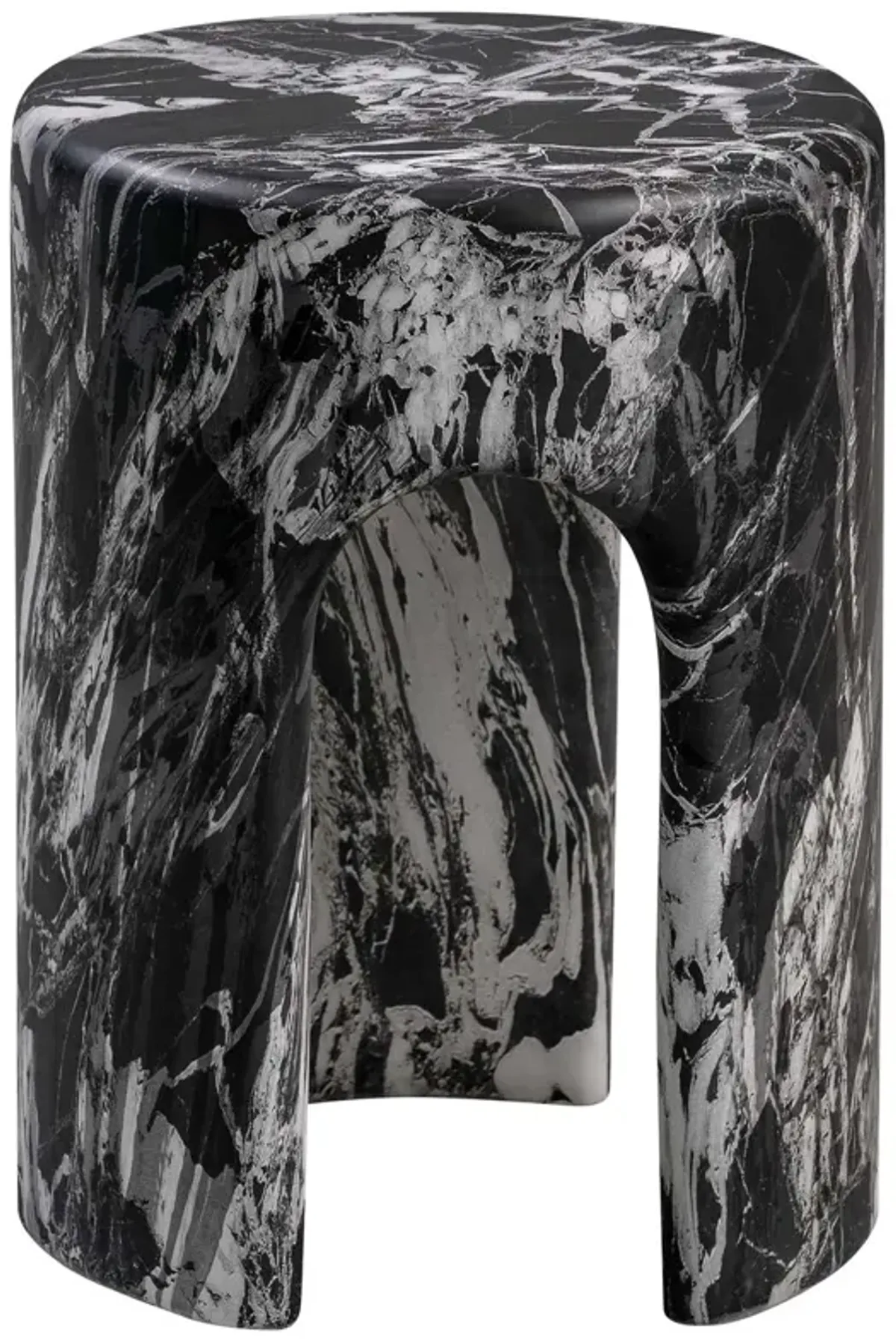 Briar Concrete Side Table, Black Marble