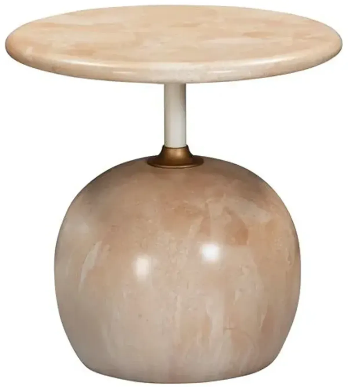 Emerson Faux Marble Side Table - Rose - Pink