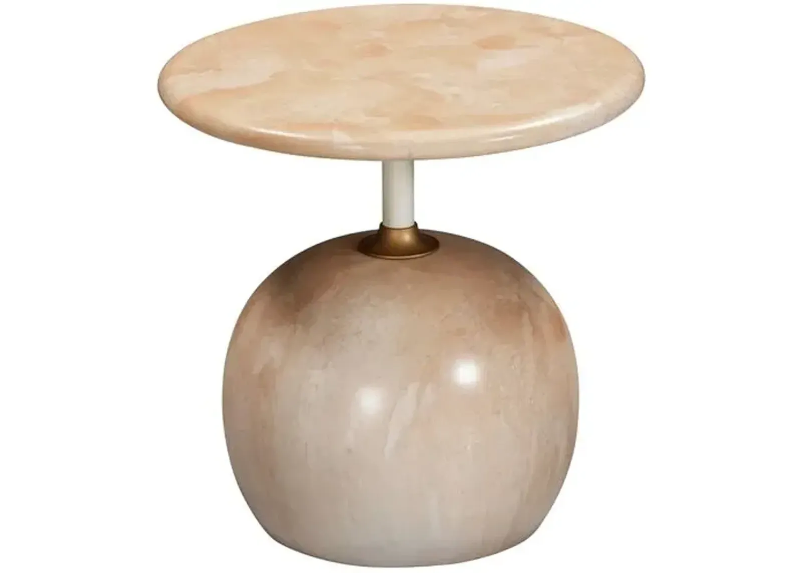 Emerson Faux Marble Side Table - Rose - Pink