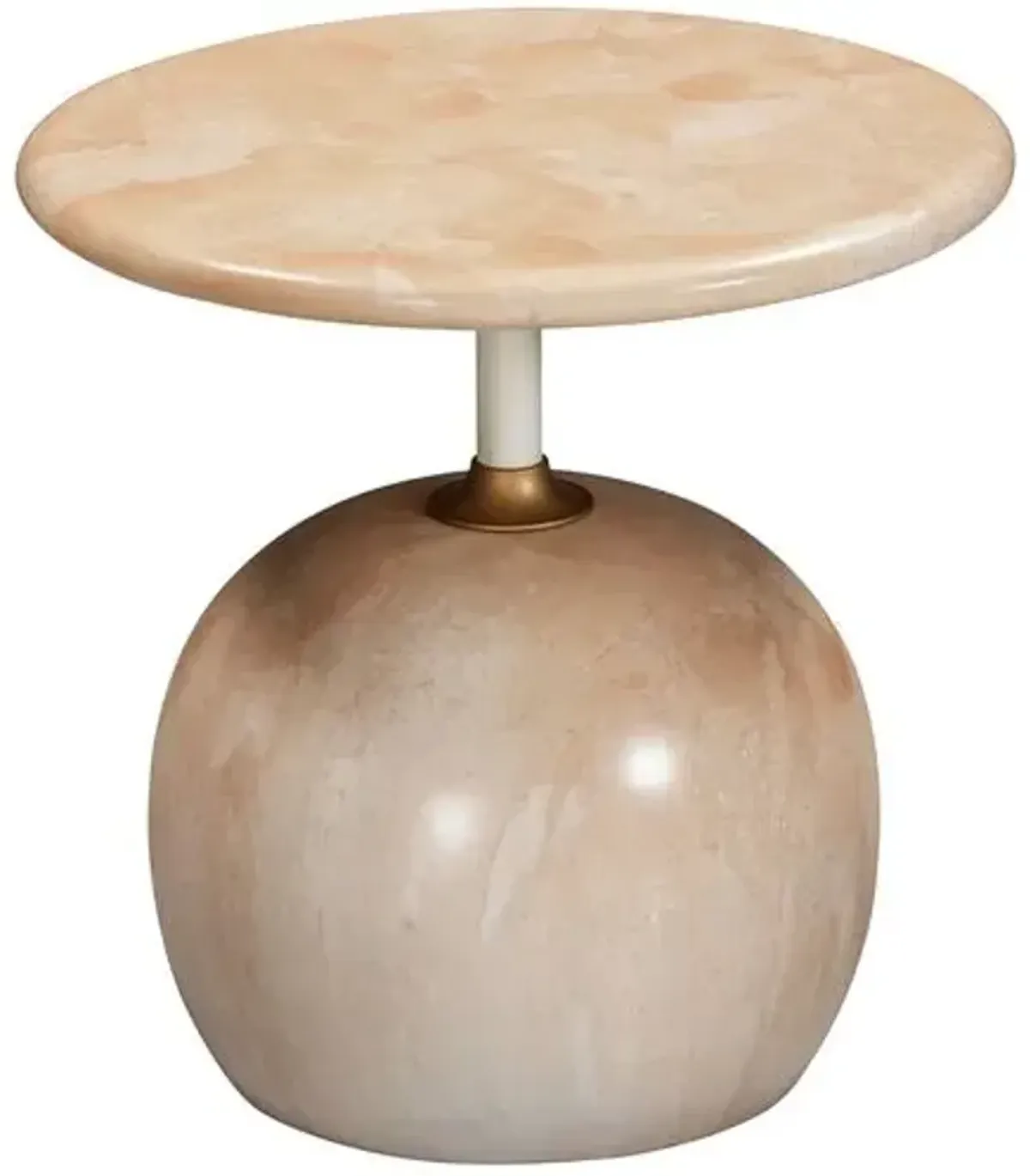 Emerson Faux Marble Side Table - Rose - Pink