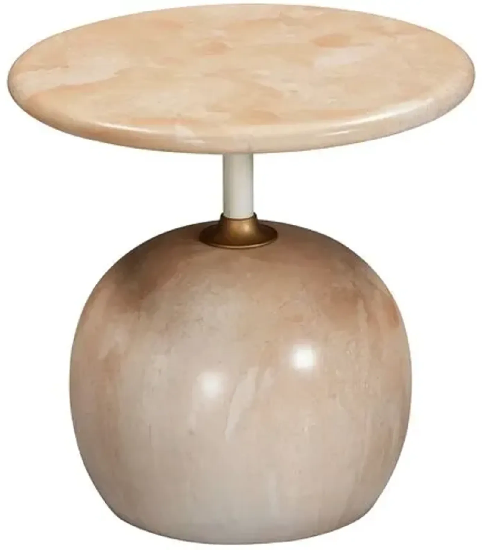 Emerson Faux Marble Side Table - Rose - Pink