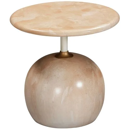 Emerson Faux Marble Side Table - Rose - Pink