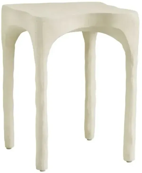 Elliott Indoor/Outdoor Side Table - Textured Cream - White