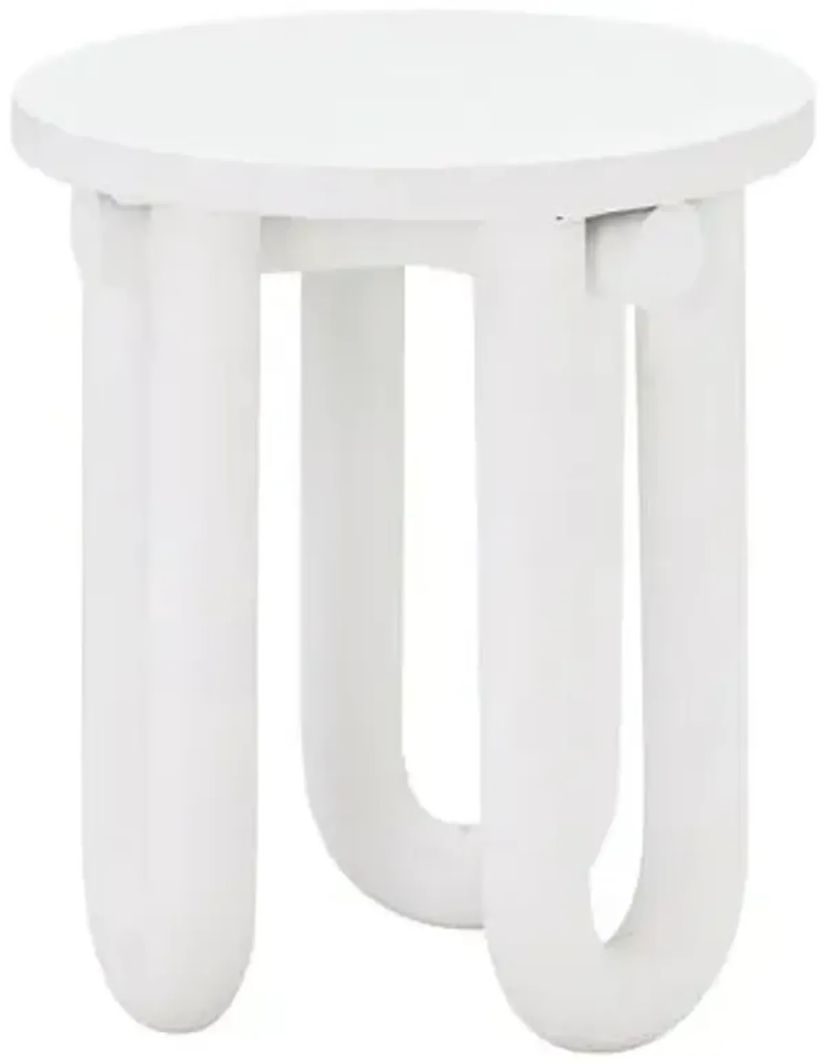 Levi Concrete Side Table - White - Handcrafted