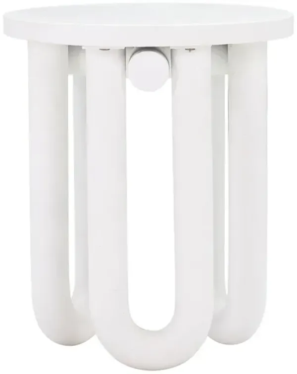 Levi Concrete Side Table, White