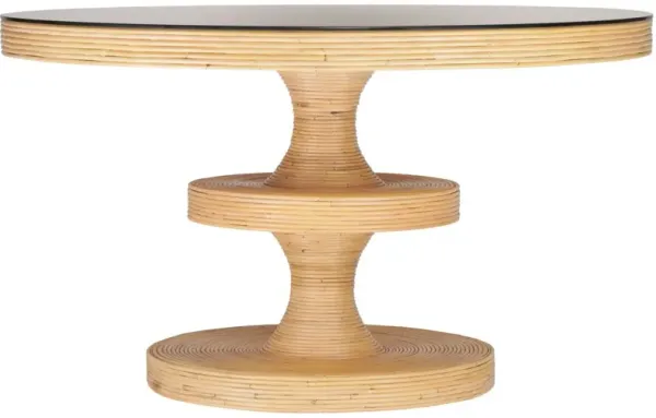 Zeke Round Rattan Dining Table, Natural