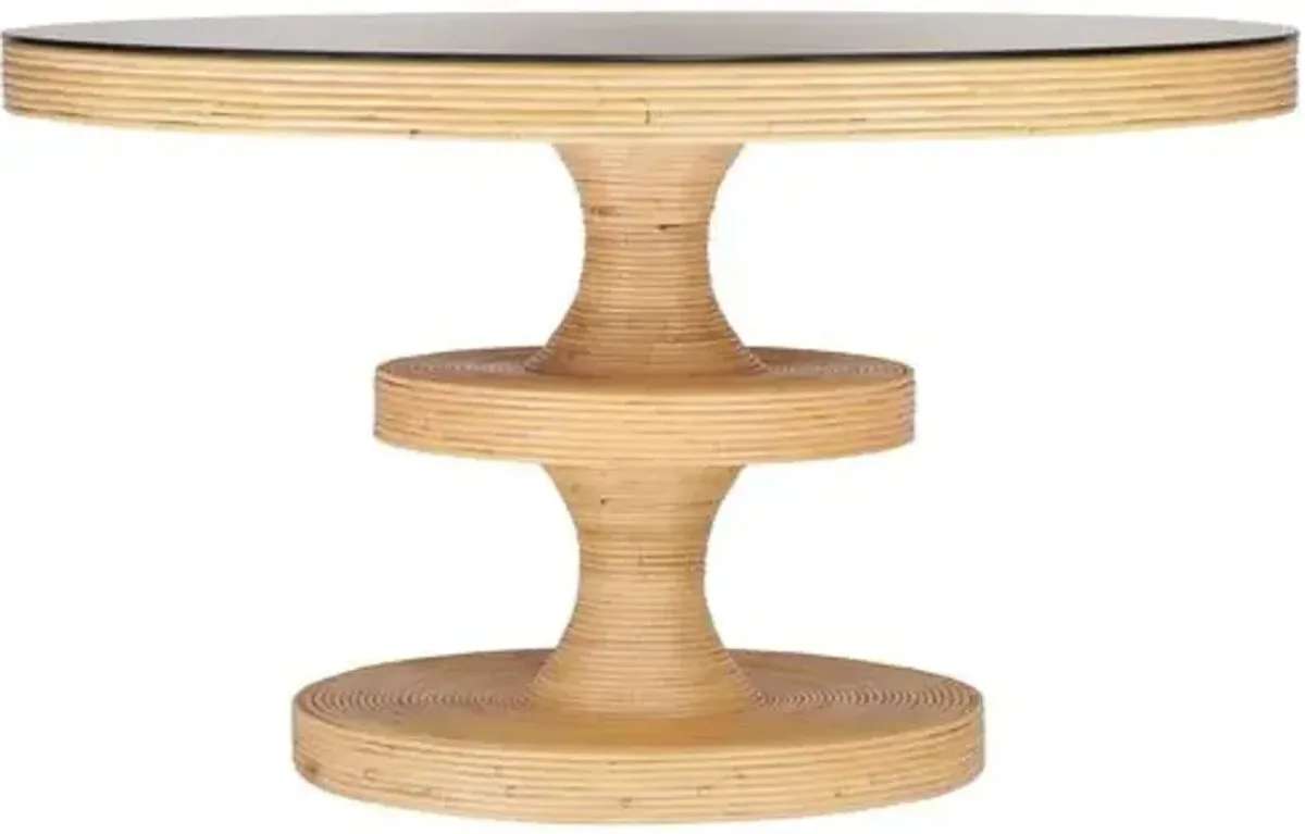 Zeke Round Rattan Dining Table - Natural