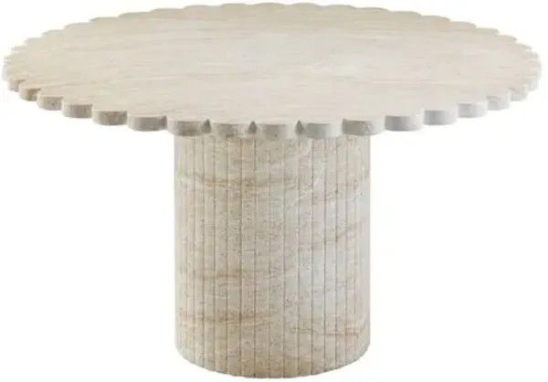 Leo Indoor/Outdoor 54" Round Dining Table - Washed Travertine