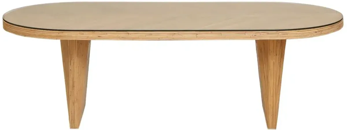 Layla Rattan Oval Dining Table, Natural