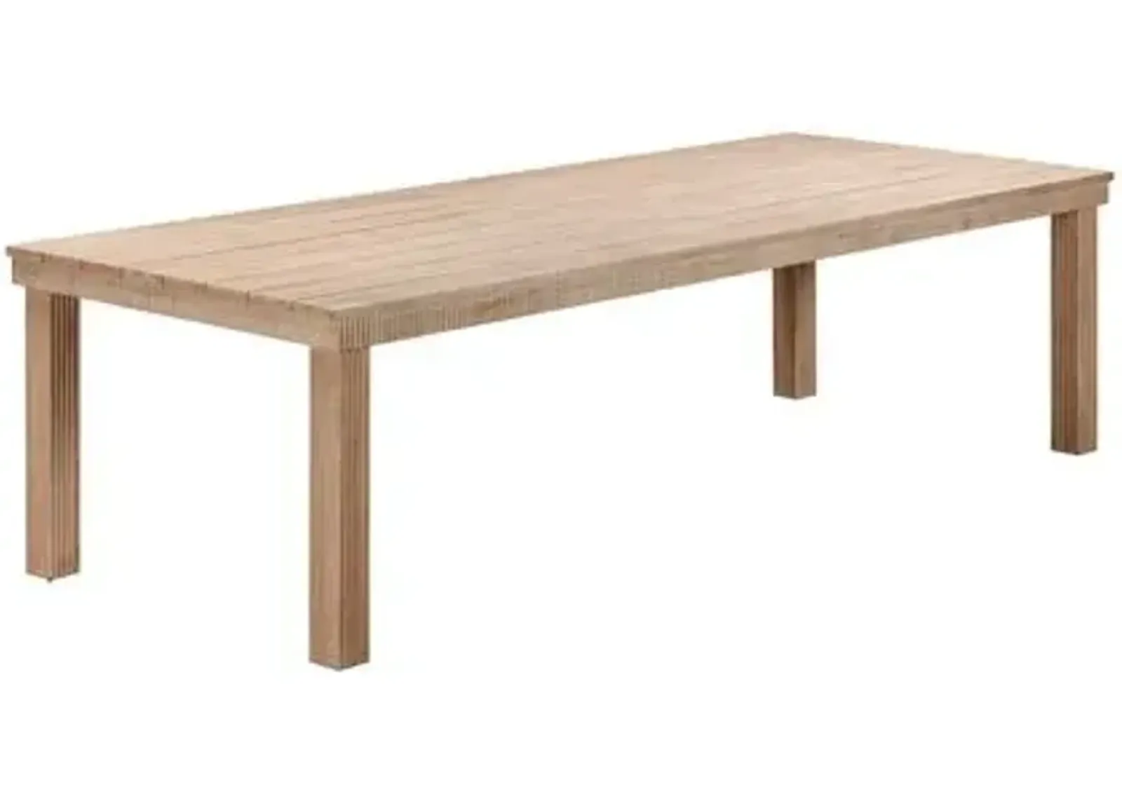 Declan Rectangular Outdoor Dining Table - Natural Eucalyptus