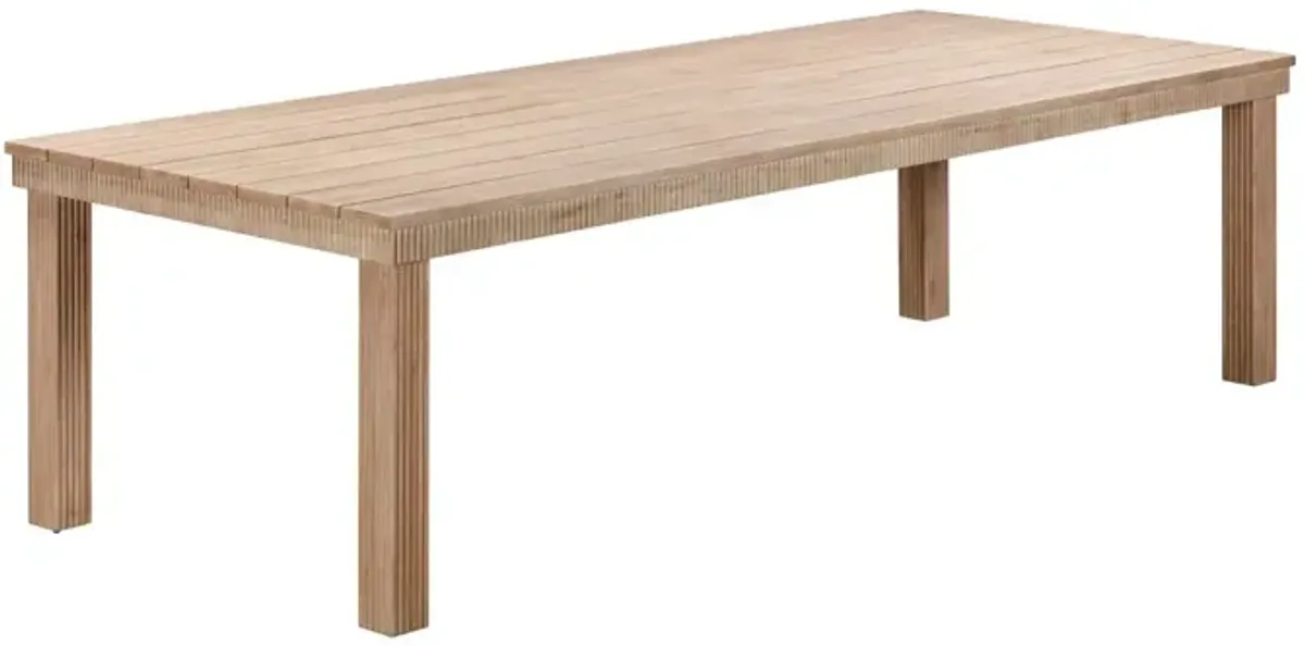 Declan Rectangular Outdoor Dining Table, Natural Eucalyptus