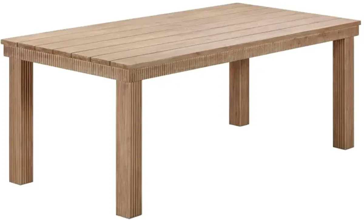 Declan Rectangular Outdoor Dining Table, Natural Eucalyptus