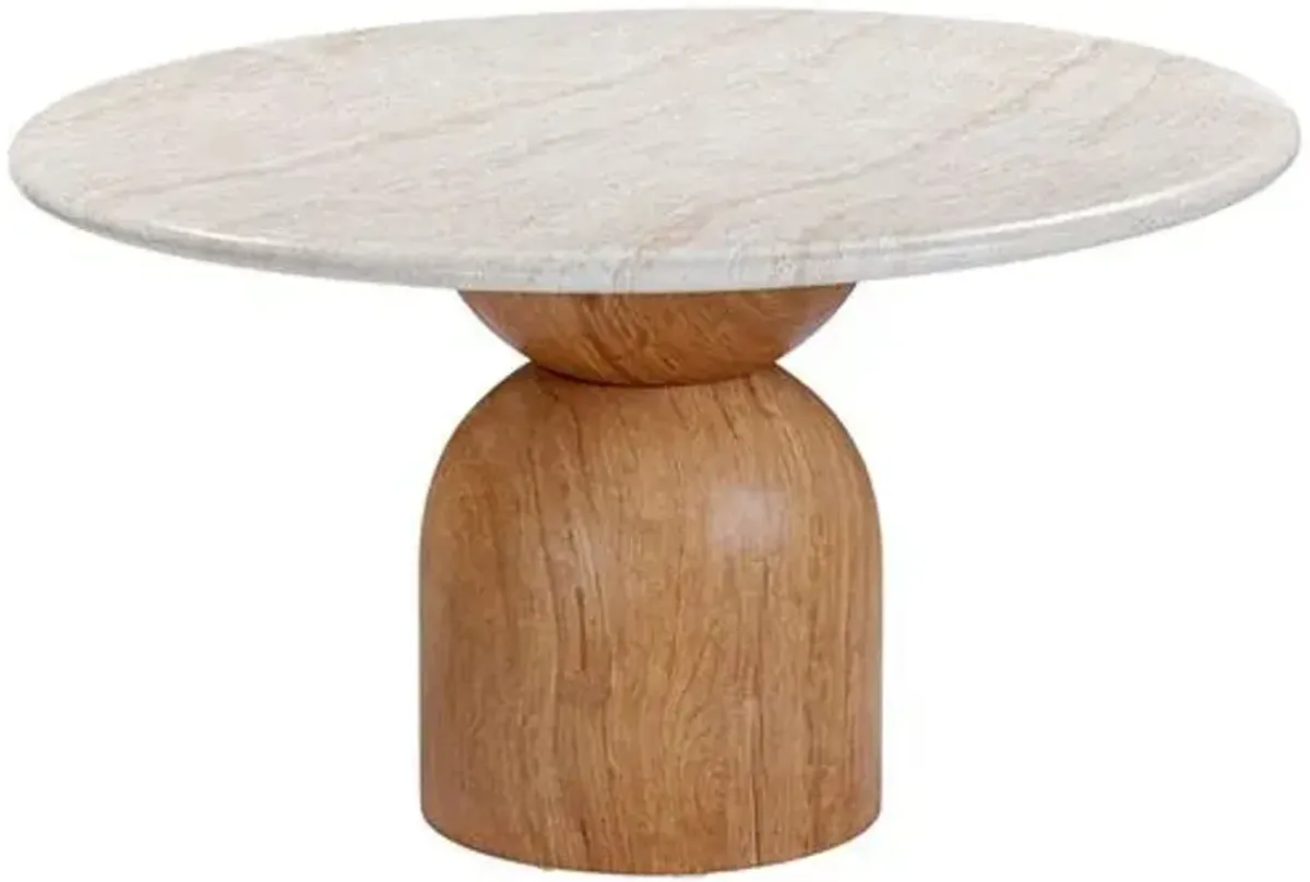 Zayden Concrete Indoor/Outdoor 54" Round Dining Table - Travertine