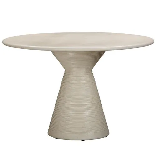 Eliana Concrete Indoor/Outdoor Round Dining Table - Textured Beige