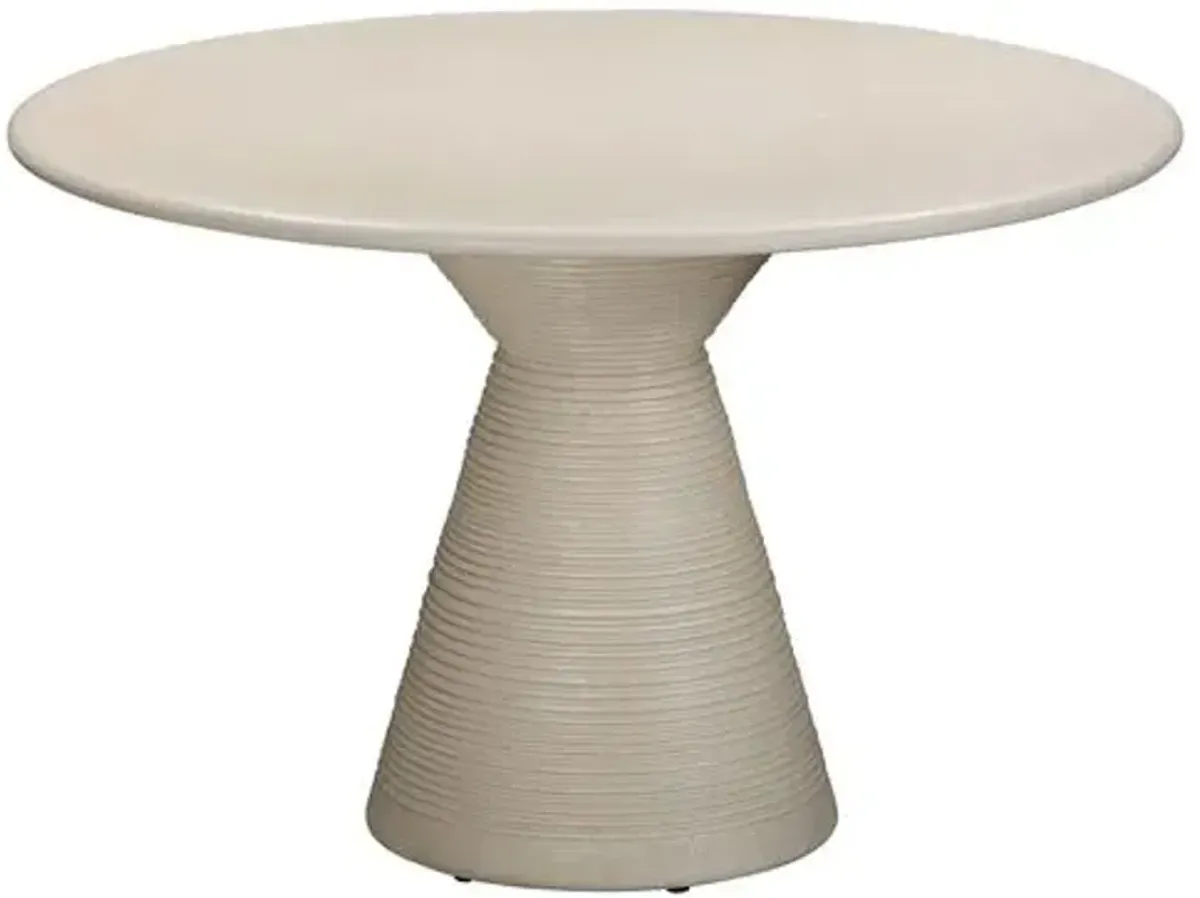 Eliana Concrete Indoor/Outdoor Round Dining Table - Textured Beige