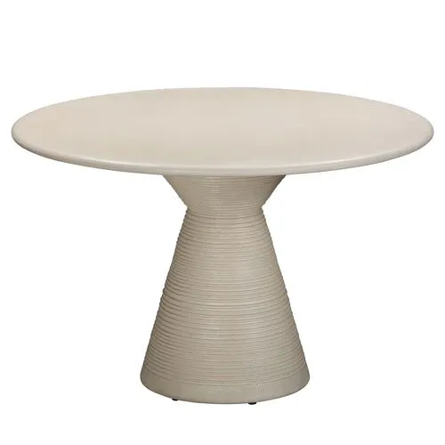 Eliana Concrete Indoor/Outdoor Round Dining Table - Textured Beige