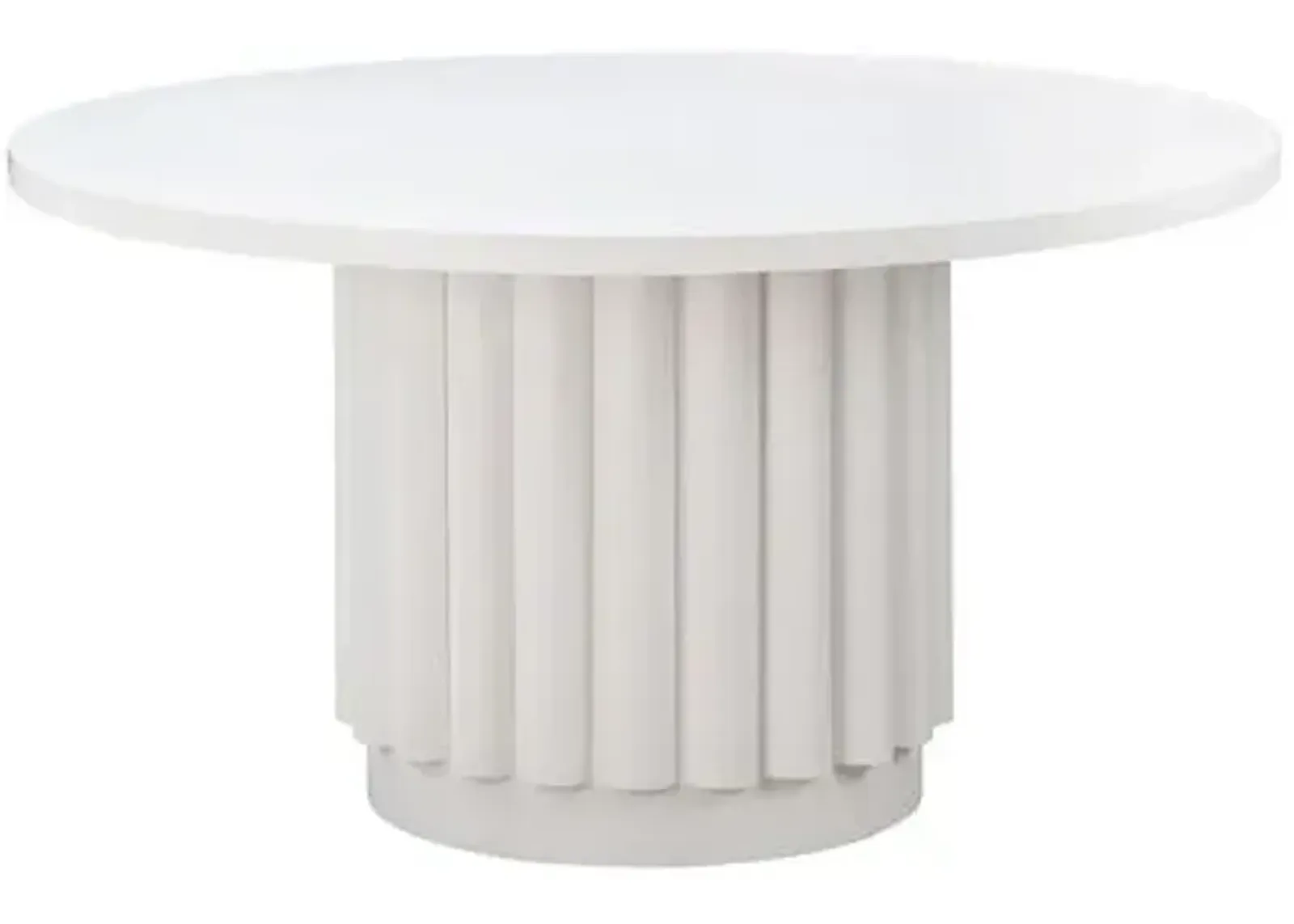 Knox 55" Round Fluted Dining Table - Matte White