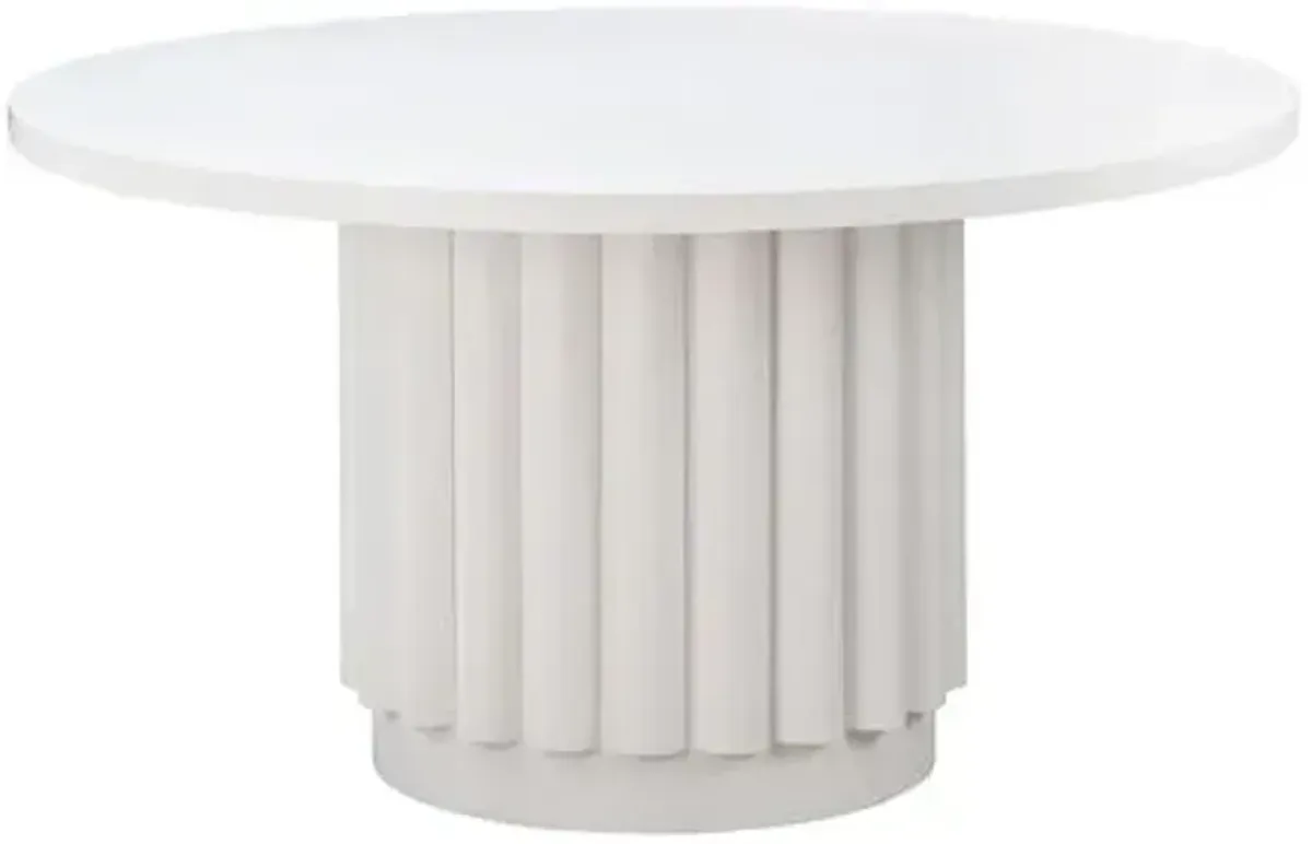 Knox 55" Round Fluted Dining Table - Matte White