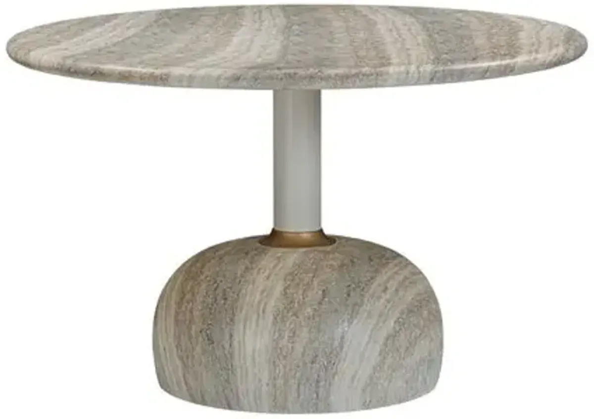 Scarlett Concrete 48" Round Dining Table - Travertine