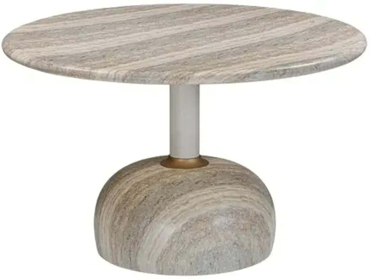 Scarlett Concrete 48" Round Dining Table - Travertine