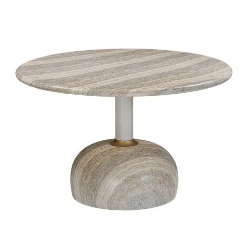 Scarlett Concrete 48" Round Dining Table - Travertine