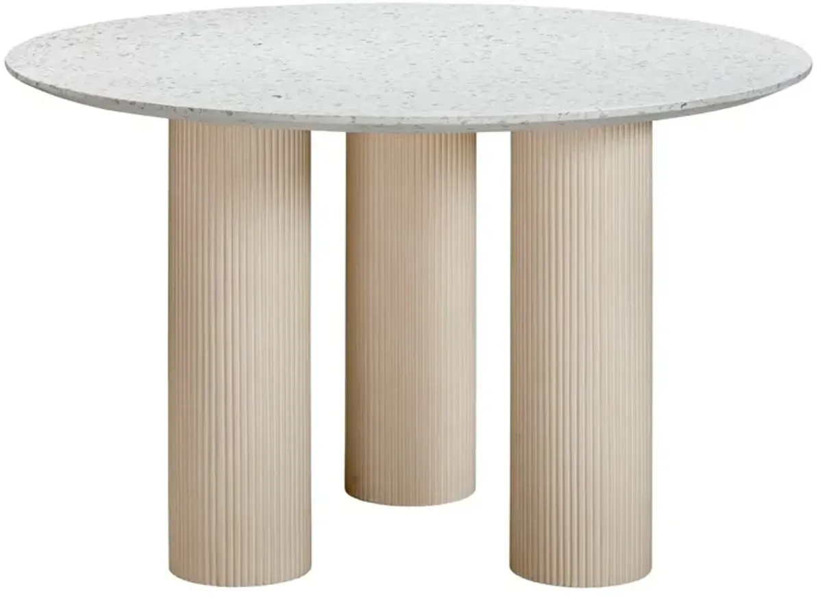 Wilder Terrazzo Concrete Indoor / Outdoor Dining Table, Cream