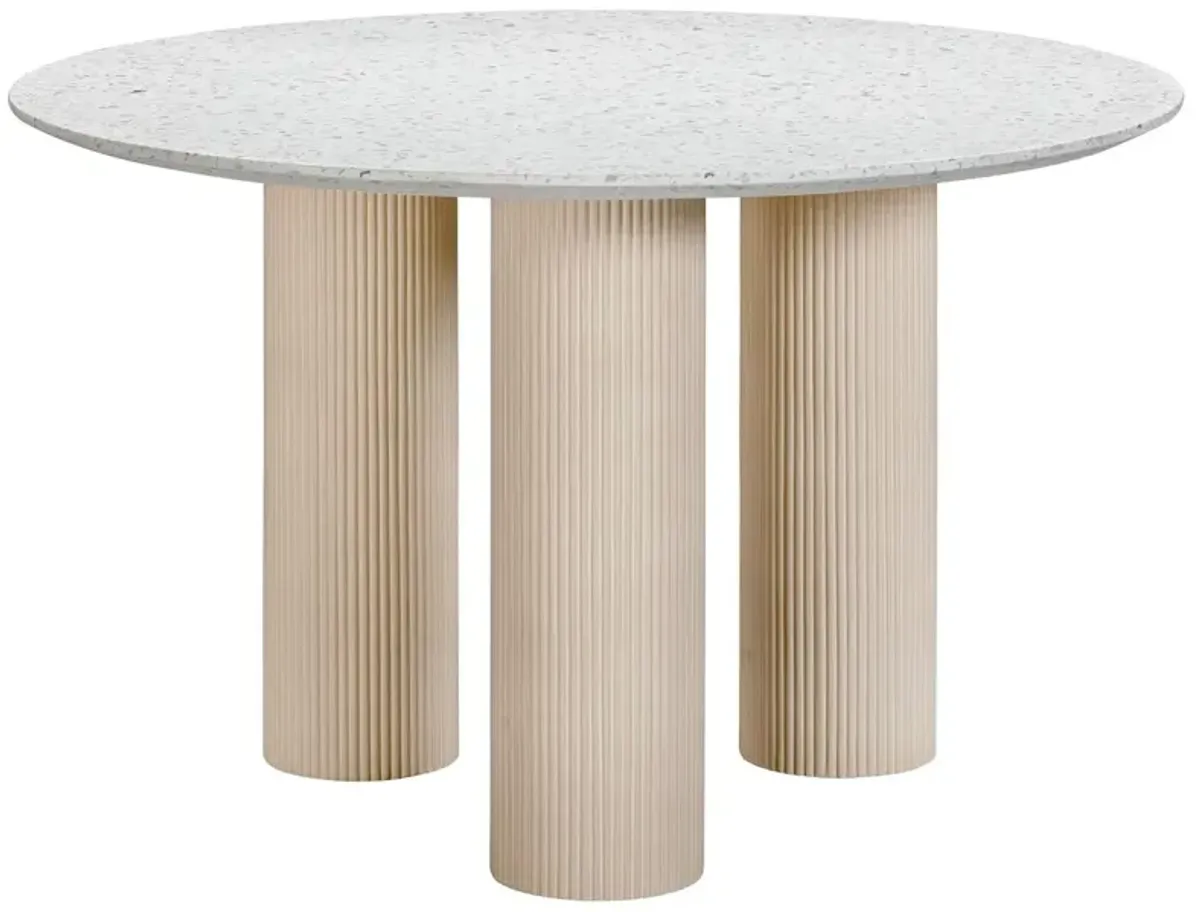 Wilder Terrazzo Concrete Indoor / Outdoor Dining Table, Cream