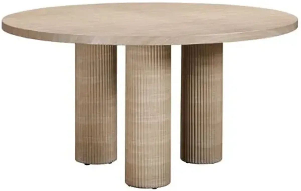 Weston Textured Indoor/Outdoor Round Dining Table - Travertine