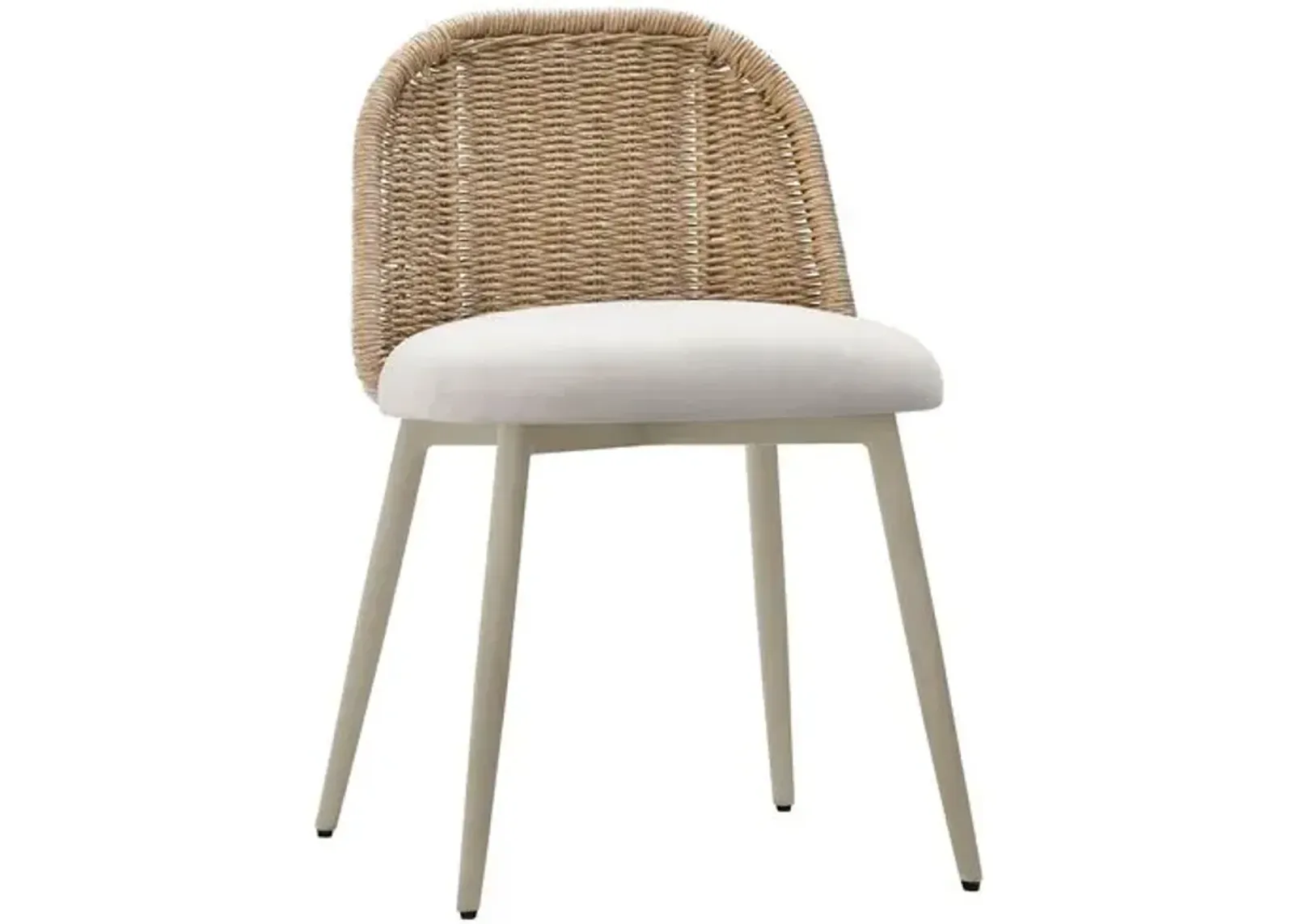 Vienna Outdoor Dining Chair - Natural/Cream - White