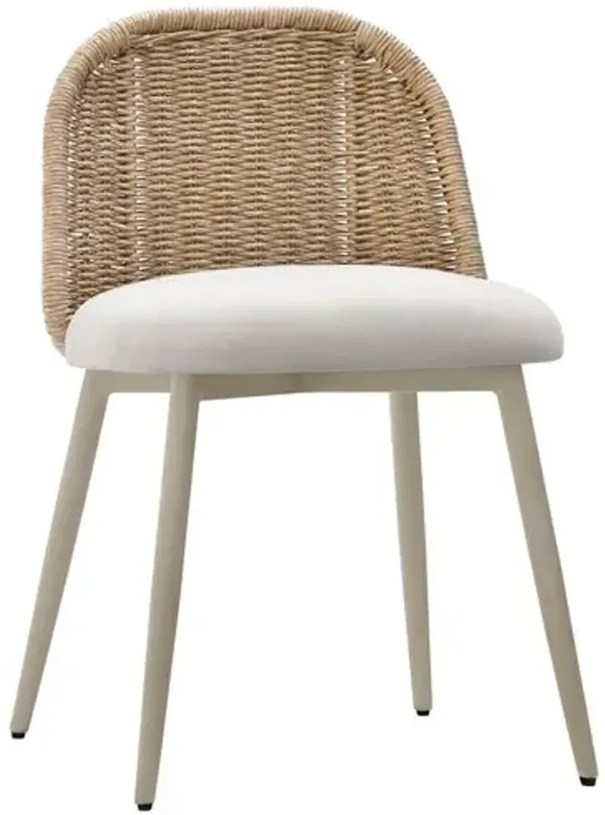 Vienna Outdoor Dining Chair - Natural/Cream - White