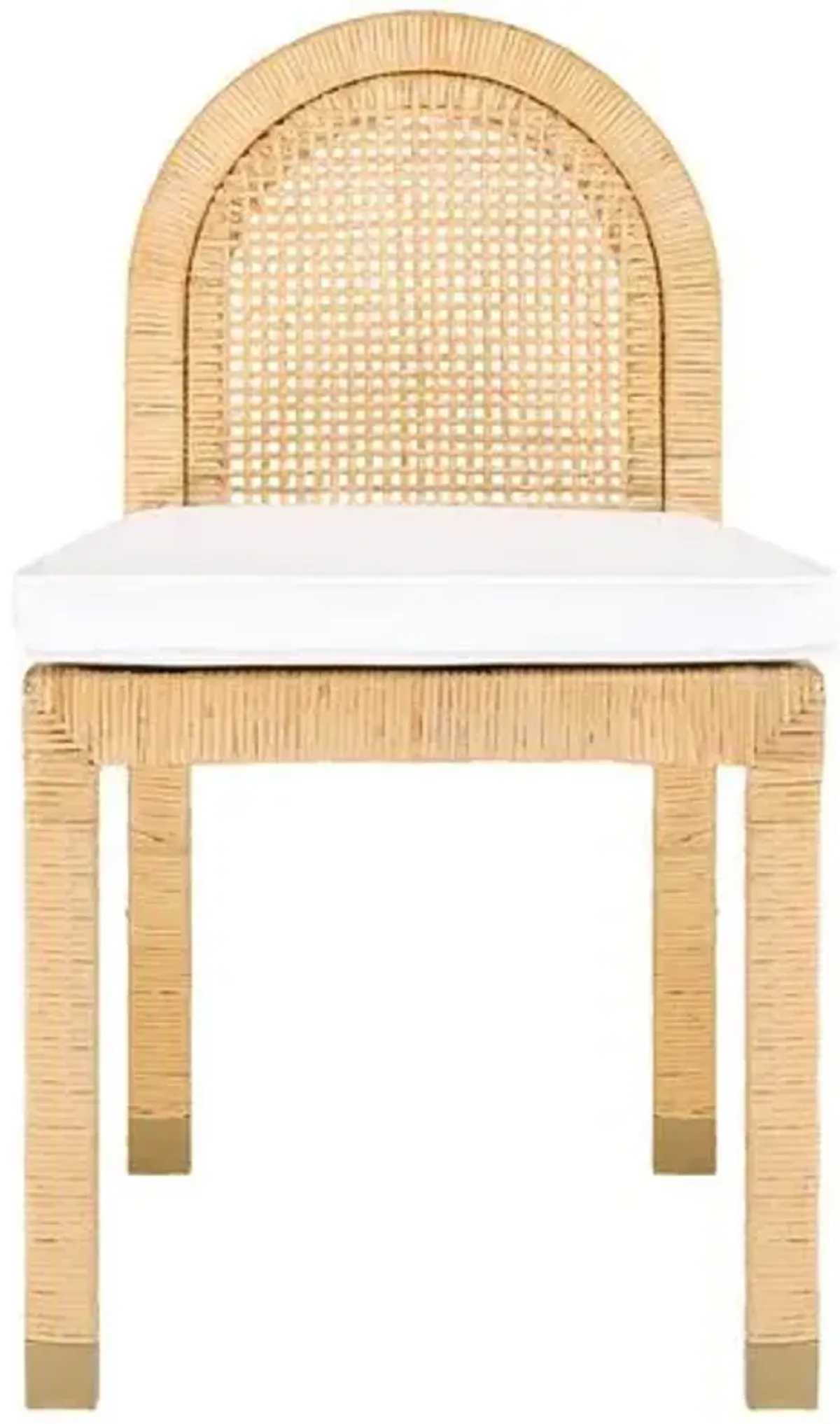 Valentino Rattan Arched Back Performance Dining Chair - Natural - Brown