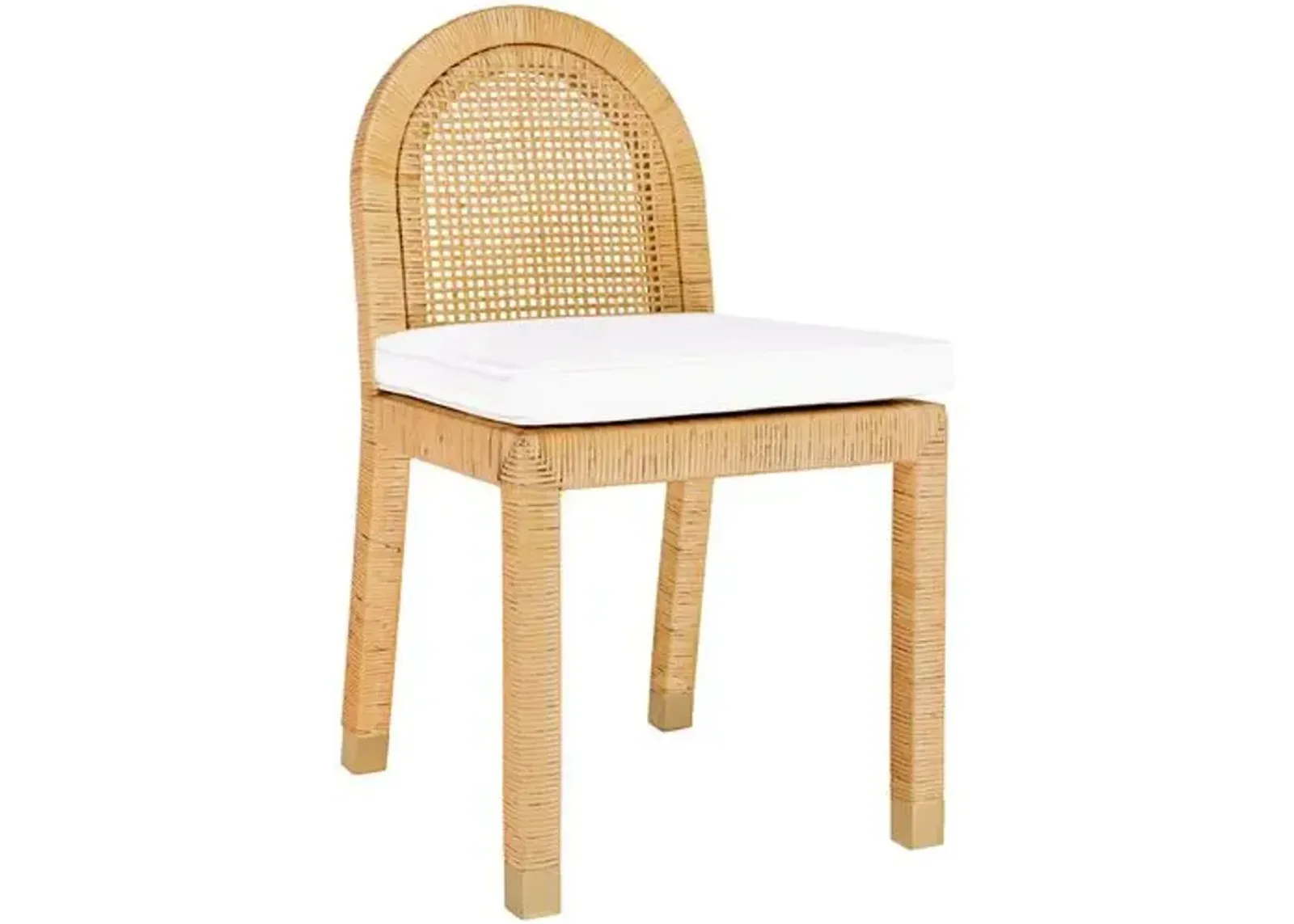 Valentino Rattan Arched Back Performance Dining Chair - Natural - Brown