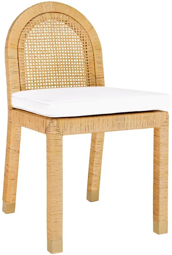 Valentino Rattan Arched Back Performance Dining Chair, Natural
