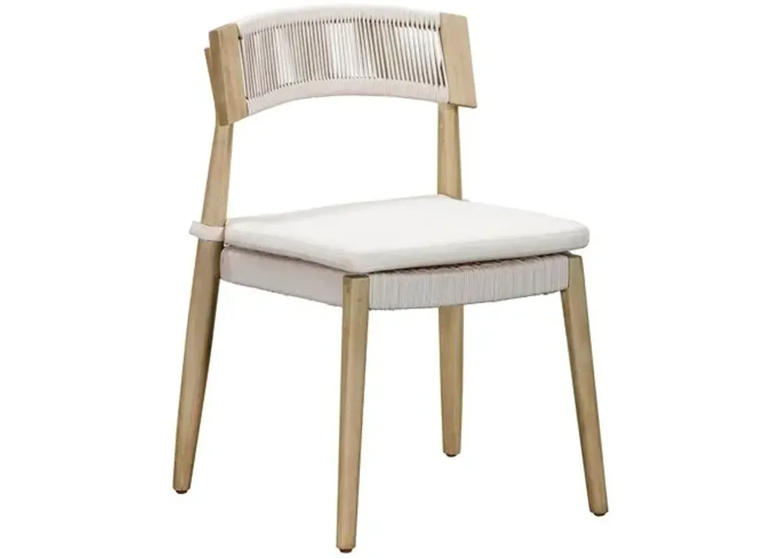 Set of 2 Daxton Outdoor Dining Chairs - Cream - White