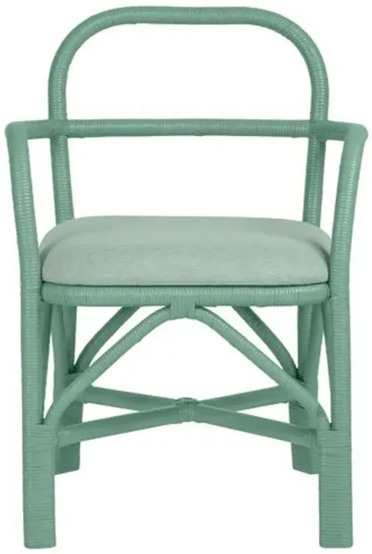 Kinsley Rattan Dining Chair - Green