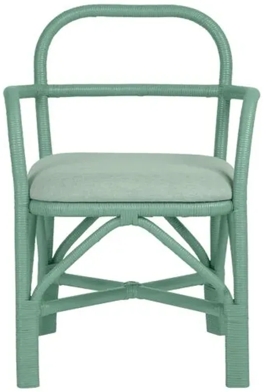 Kinsley Rattan Dining Chair - Green