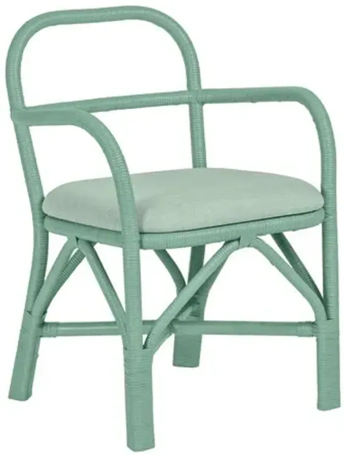 Kinsley Rattan Dining Chair - Green