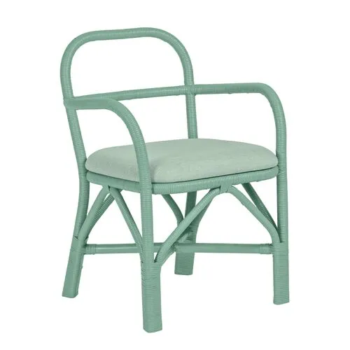 Kinsley Rattan Dining Chair - Green