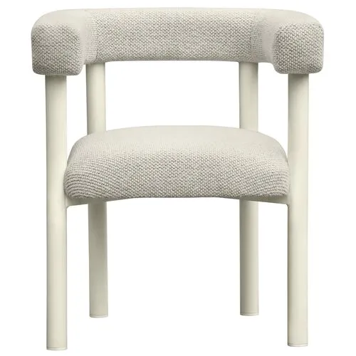 Chloe Outdoor Textured Dining Chair - Cream - White