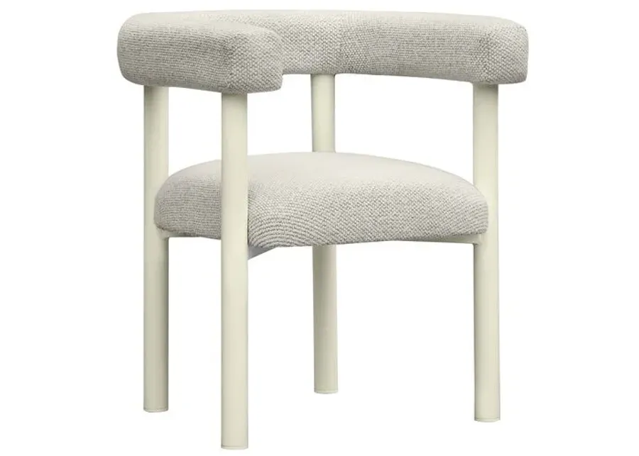 Chloe Outdoor Textured Dining Chair - Cream - White