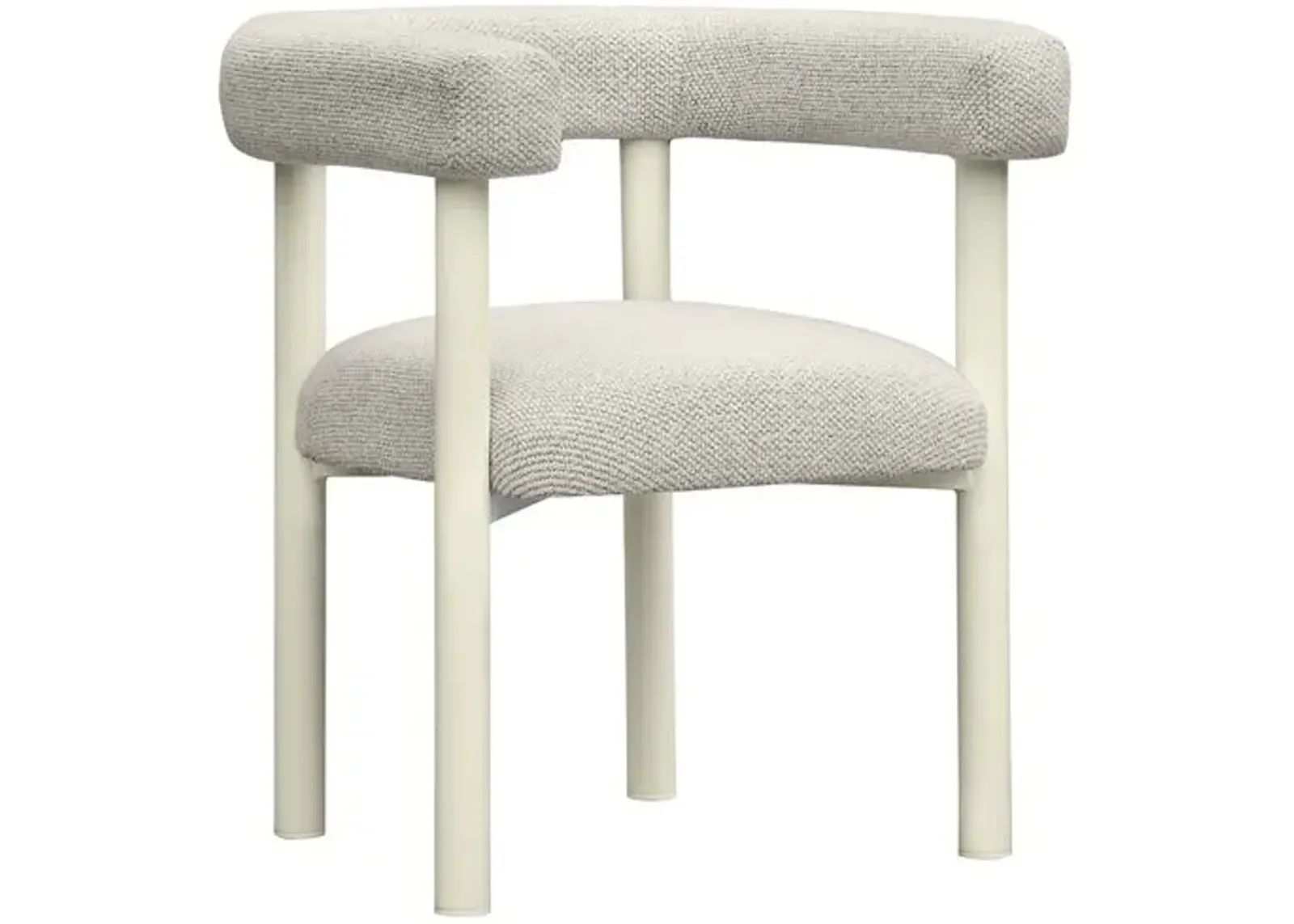 Chloe Outdoor Textured Dining Chair - Cream - White