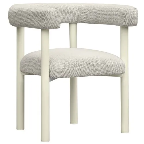 Chloe Outdoor Textured Dining Chair - Cream - White