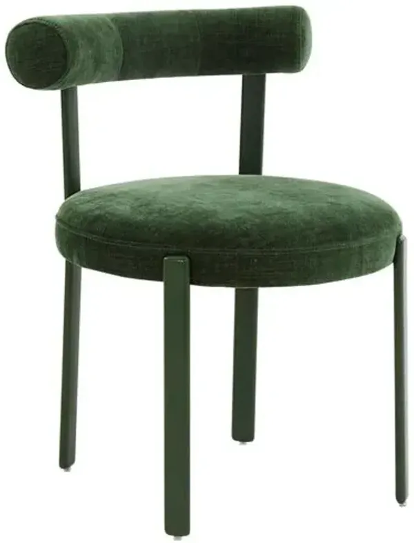 Chase Bolster Back Dining Chair - Performance Chenille - Green
