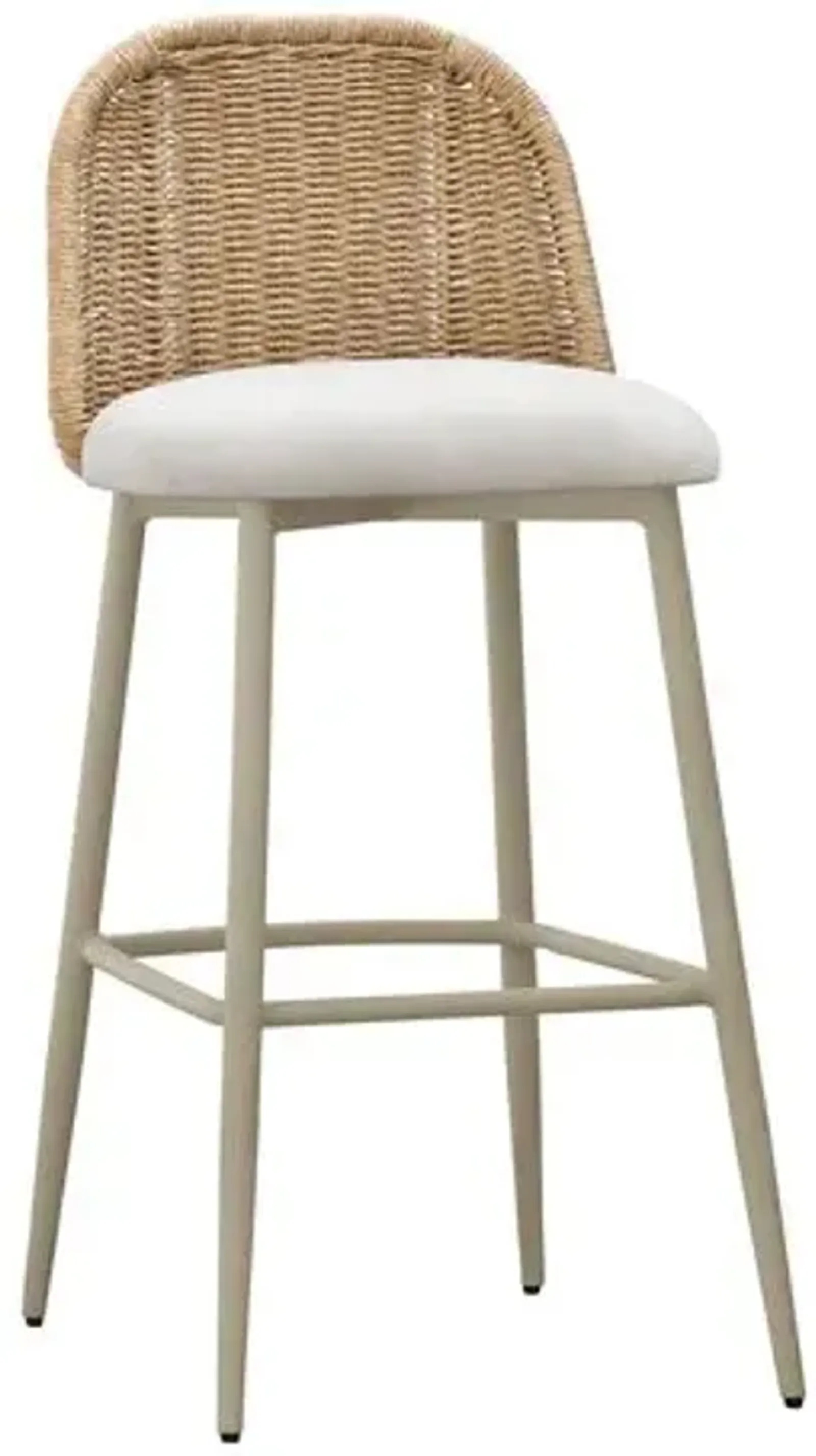 Vienna Outdoor Barstool - Natural/Cream - White