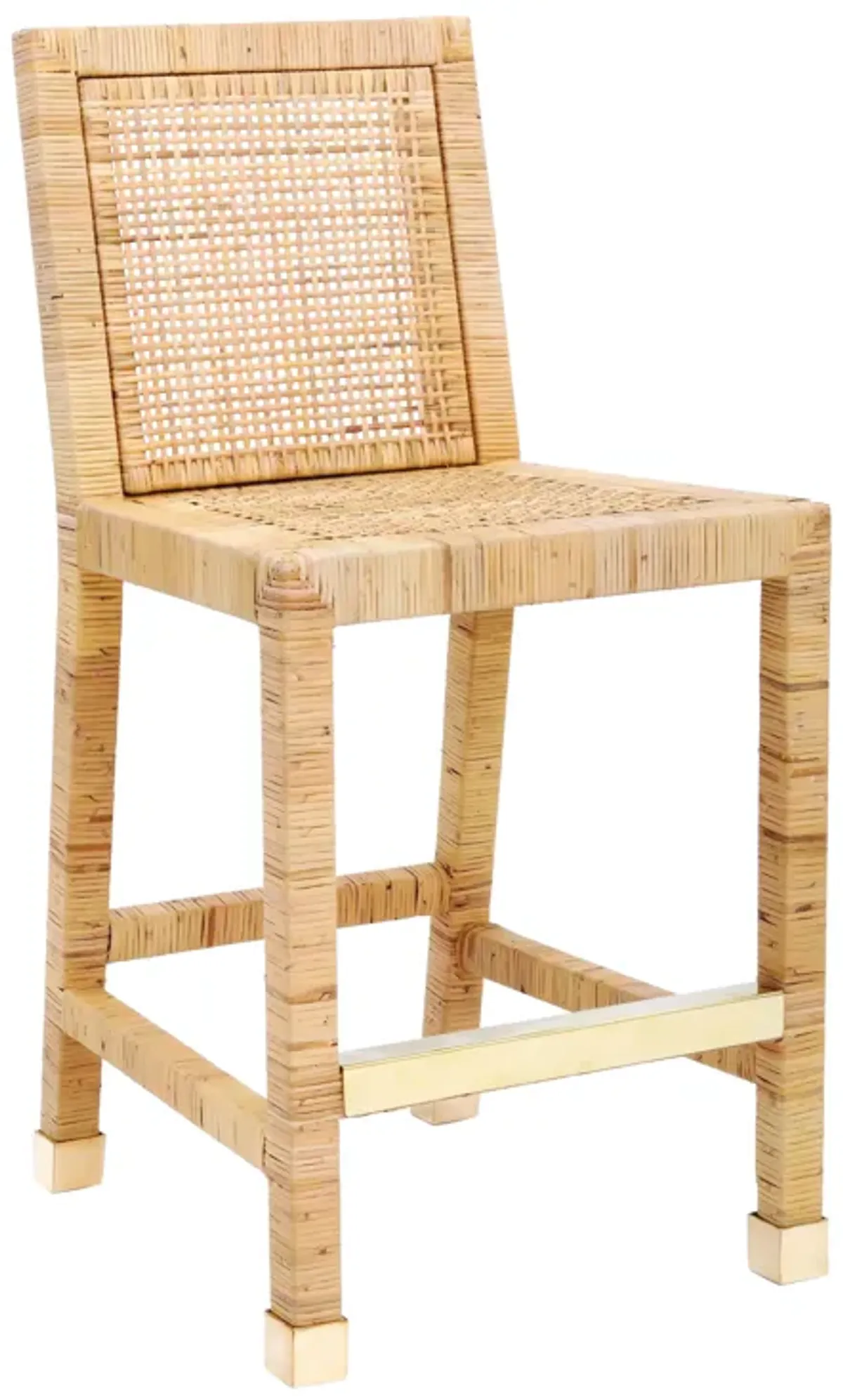 Valentino Rattan Counter Stool - Natural/White Performance