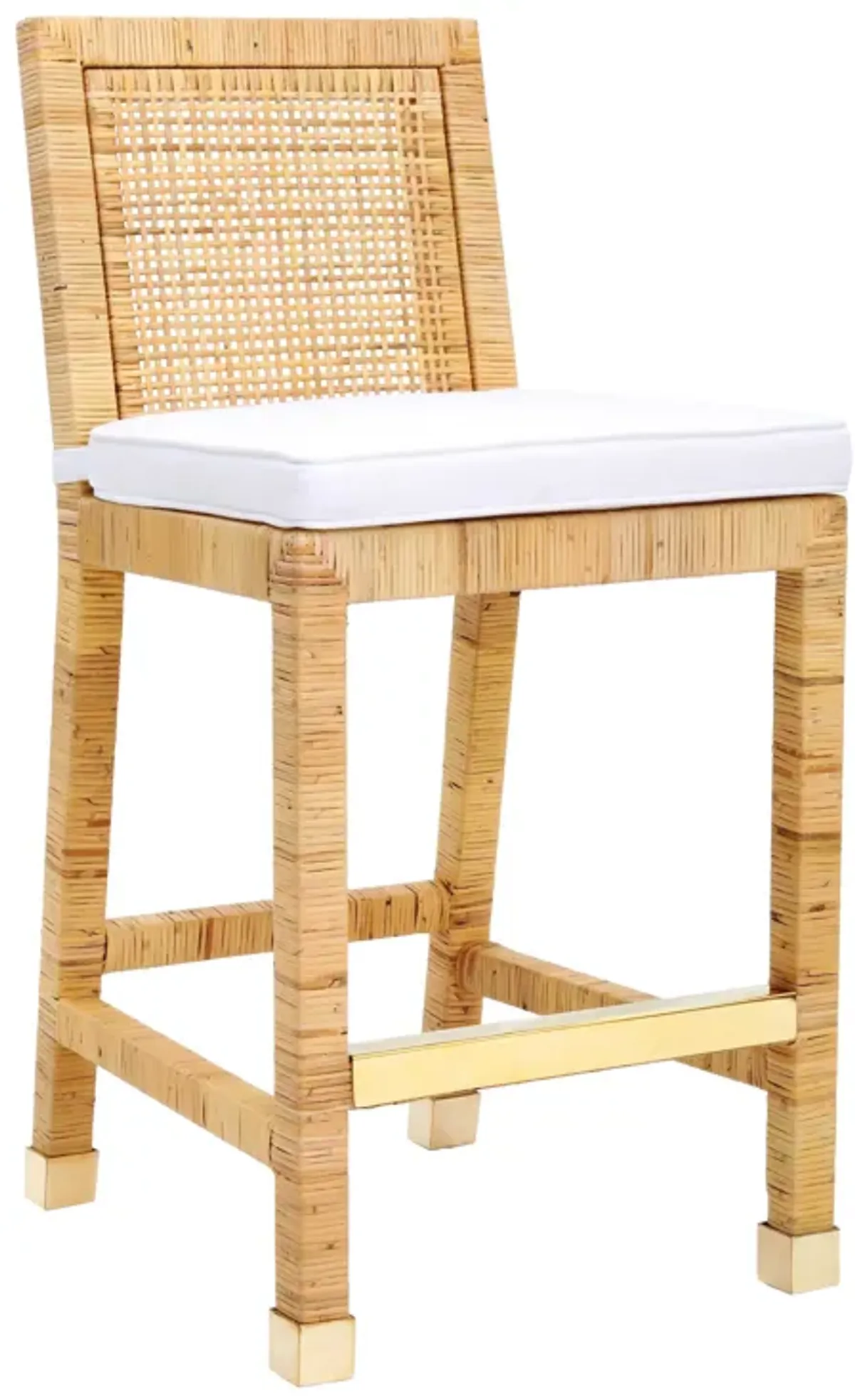 Valentino Rattan Counter Stool - Natural/White Performance